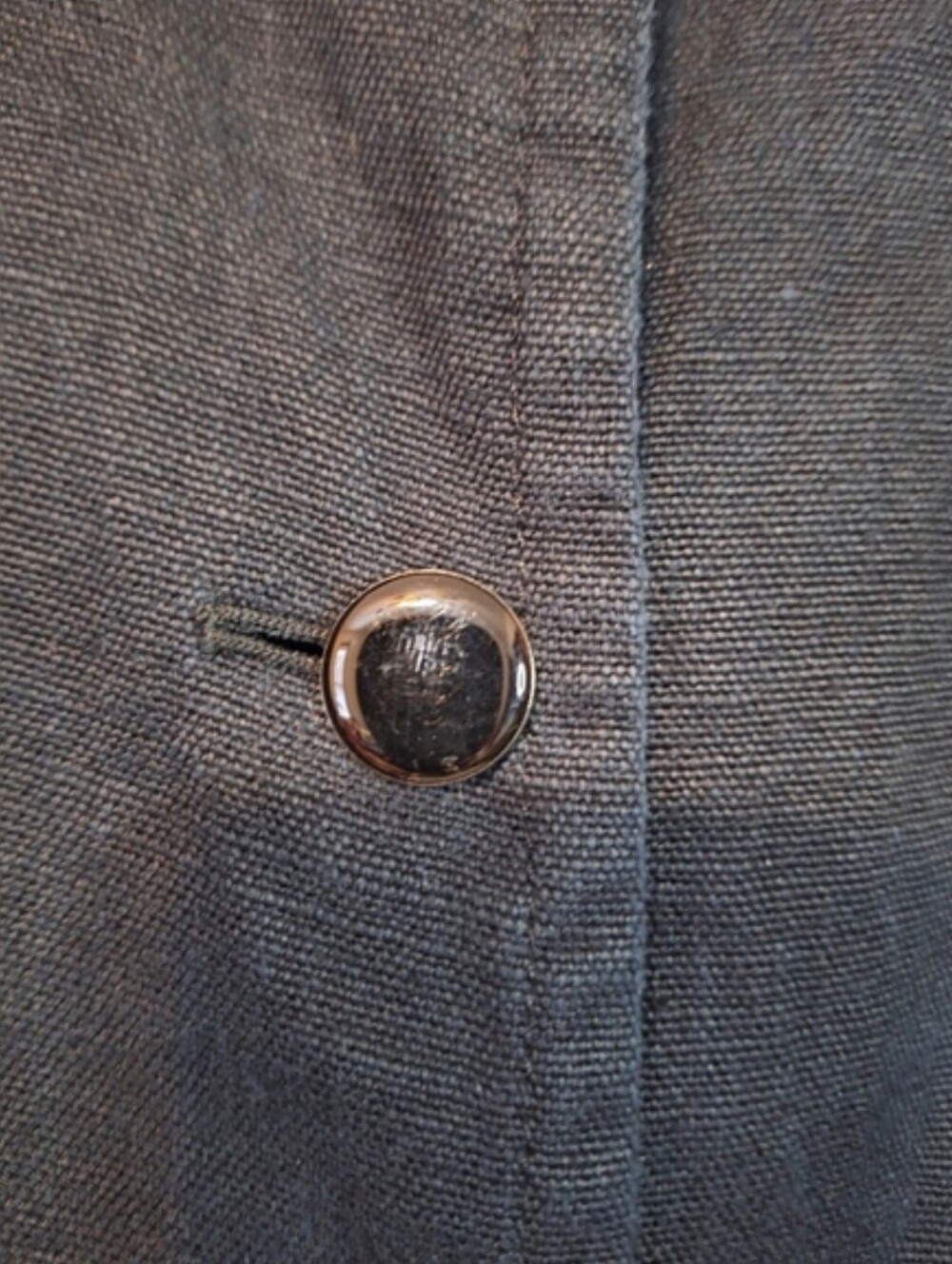 Talbots 100% Linen Collarless Blazer Jacket Navy 4P Quiet Luxury Minimalist - Picture 9 of 9